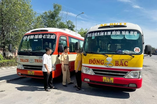 Triệu tập 2 lái xe buýt rượt đuổi nhau trên Quốc lộ 1A đoạn qua Diễn Châu