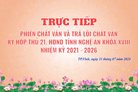 Phiên chất vấn và trả lời chất vấn tại Kỳ họp thứ 21, HĐND tỉnh Nghệ An khóa XVIII