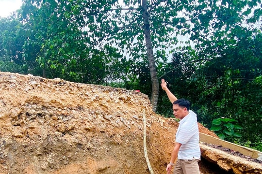 Quốc lộ 16 tiếp tục sụt lún nghiêm trọng