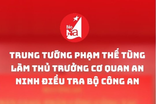 Trung tướng Phạm Thế Tùng làm Thủ trưởng Cơ quan An ninh điều tra Bộ Công an