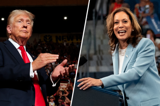 Donald Trump dẫn trước Kamala Harris về tỷ lệ cử tri
