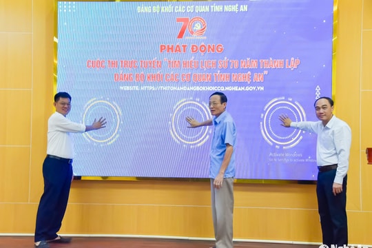 Phát động Cuộc thi trực tuyến Tìm hiểu lịch sử 70 năm thành lập Đảng bộ Khối Các cơ quan tỉnh Nghệ An