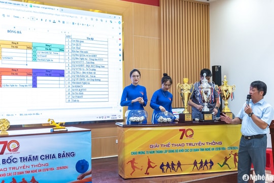 Bốc thăm chia bảng Giải thể thao truyền thống chào mừng 70 năm ngày thành lập Đảng bộ Khối Các cơ quan tỉnh