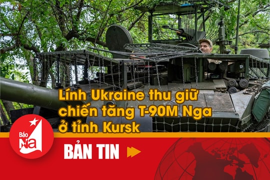 Lính Ukraine thu giữ chiến tăng T-90M Nga ở tỉnh Kursk