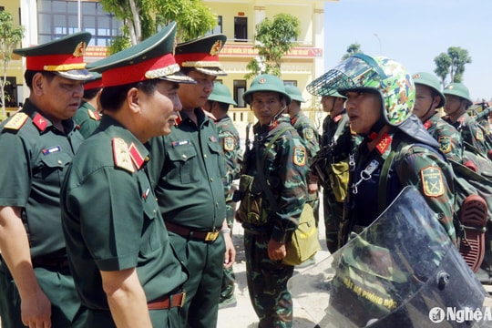 Bộ Tổng Tham mưu kiểm tra công tác sẵn sàng chiến đấu tại Bộ Chỉ huy Quân sự tỉnh Nghệ An
