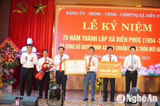 Xã Diễn Phúc (Diễn Châu) kỷ niệm 70 năm thành lập và đón nhận xã đạt chuẩn Nông thôn mới nâng cao