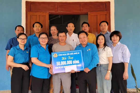 Công đoàn Viên chức Nghệ An hỗ trợ xây nhà tình nghĩa cho hộ nghèo tại huyện Thanh Chương