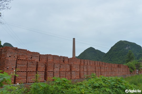 Bế tắc đầu ra, nhiều nhà máy gạch tuynel ở Nghệ An tồn bãi với số lượng lớn