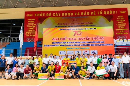 Bế mạc Giải thể thao truyền thống Đảng bộ Khối Các cơ quan tỉnh Nghệ An năm 2024