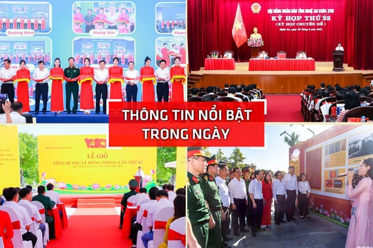 Nghệ An: Thông tin nổi bật ngày 29/8