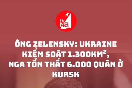 Ông Zelensky: Ukraine kiểm soát 1.300km2, Nga tổn thất 6.000 quân ở Kursk