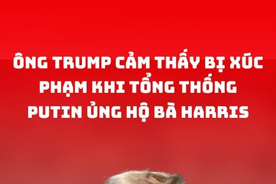 Ông Trump cảm thấy bị xúc phạm khi Tổng thống Putin ủng hộ bà Harris