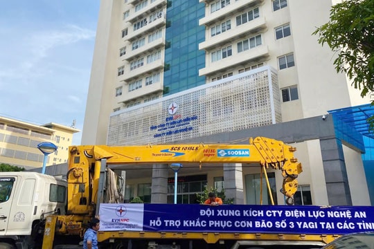 Công ty Điện lực Nghệ An xuất quân hỗ trợ các tỉnh phía Bắc khắc phục hậu quả bão Yagi