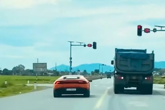 Siêu xe biển 37 vượt sai quy định trên đường N5