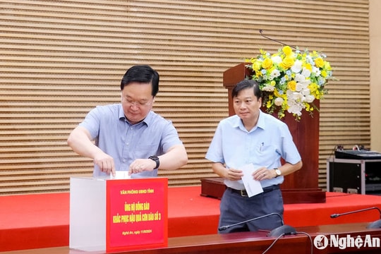 Văn phòng UBND tỉnh Nghệ An phát động ủng hộ đồng bào phía Bắc khắc phục hậu quả bão số 3