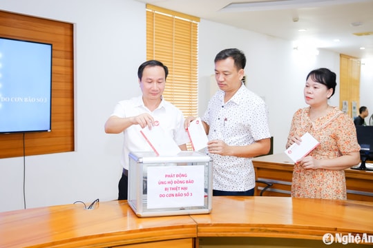 Báo Nghệ An quyên góp ủng hộ đồng bào các tỉnh phía Bắc bị thiệt hại do bão số 3