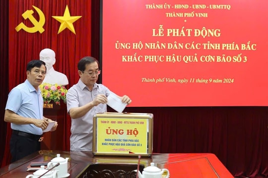 Thành phố Vinh phát động ủng hộ đồng bào miền Bắc khắc phục hậu quả bão số 3