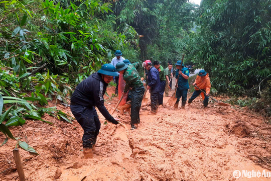 Các điểm sạt lở ở Nghệ An đang được nỗ lực khắc phục