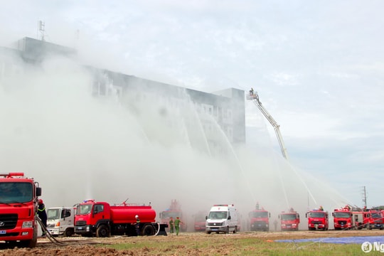 Nghệ An diễn tập cấp tỉnh phòng, chữa cháy tại Khu công nghiệp VSIP