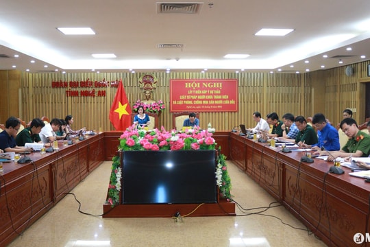 Đoàn Đại biểu Quốc hội Nghệ An lấy ý kiến góp ý dự thảo Luật Tư pháp người chưa thành niên và Luật Phòng, chống mua bán người (sửa đổi)