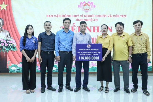 Ban Cứu trợ tỉnh Nghệ An tiếp nhận 61,4 tỷ đồng ủng hộ đồng bào miền Bắc bị thiệt hại do bão số 3