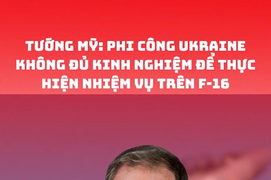 Tướng Mỹ: Phi công Ukraine không đủ kinh nghiệm để thực hiện nhiệm vụ trên F-16