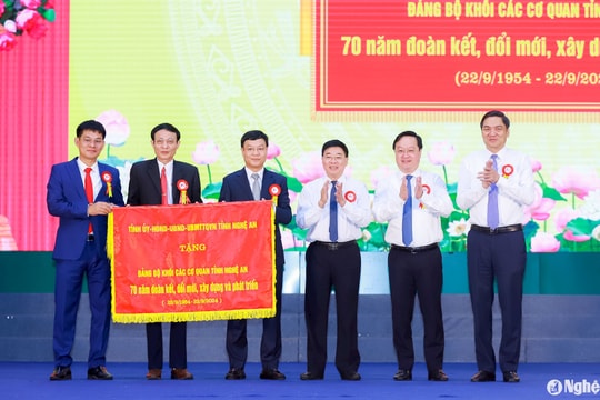 Trọng thể Lễ kỷ niệm 70 năm thành lập Đảng bộ Khối Các cơ quan tỉnh Nghệ An