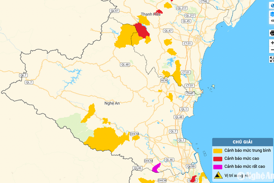 Ảnh hưởng bão số 4: Cảnh báo nguy cơ sạt lở đất, lũ quét tại 12 xã, phường trên địa bàn Nghệ An