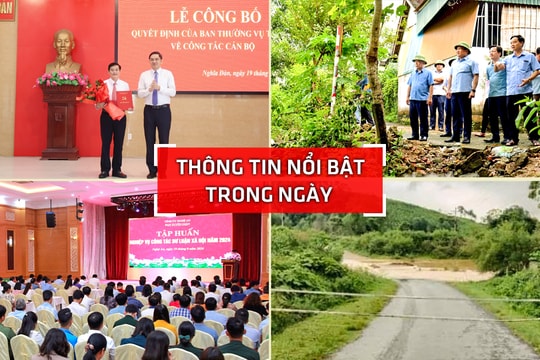 Nghệ An: Thông tin nổi bật ngày 19/9