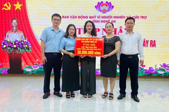 Ban Cứu trợ tỉnh Nghệ An tiếp nhận 92,3 tỷ đồng ủng hộ đồng bào miền Bắc bị thiệt hại do bão số 3