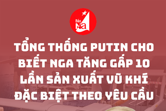 Tổng thống Putin cho biết Nga tăng gấp 10 lần sản xuất vũ khí đặc biệt theo yêu cầu