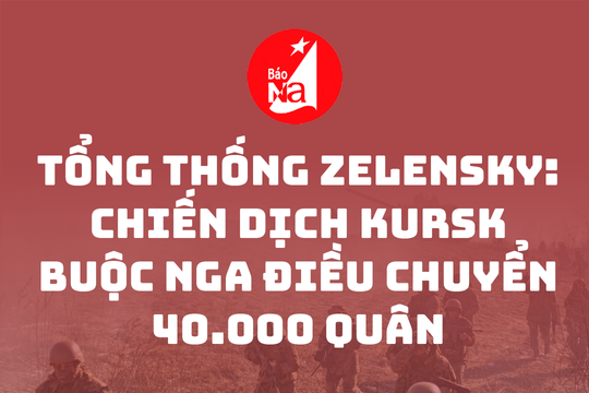 Tổng thống Zelensky: Chiến dịch Kursk buộc Nga điều chuyển 40.000 quân