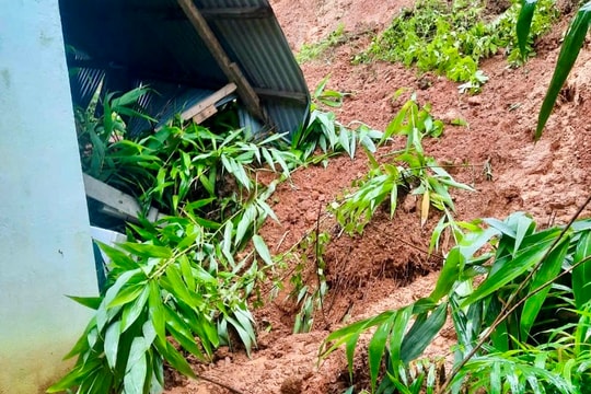 Di dời khẩn cấp 3 hộ dân ở huyện Quế Phong ra khỏi vùng sạt lở