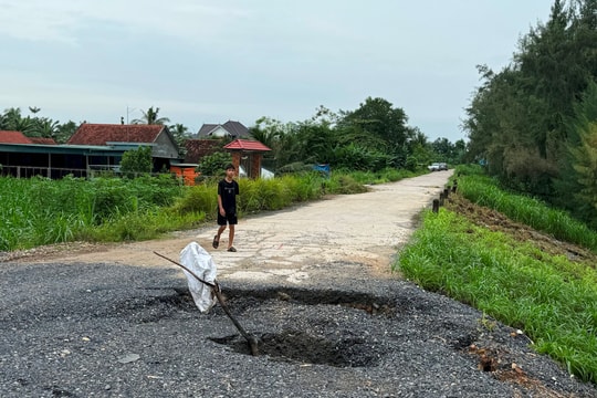 Khắc phục sạt lở đê biển ở Diễn Châu trong tháng 10/2024