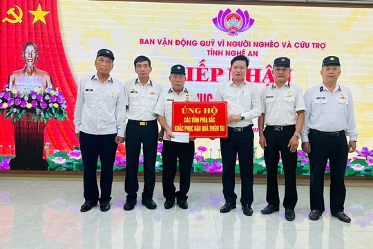 Ban cứu trợ tỉnh Nghệ An tiếp nhận 95,6 tỷ đồng ủng hộ đồng bào miền Bắc bị thiệt hại do bão số 3