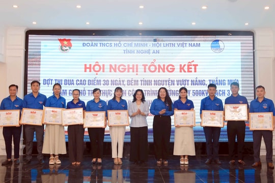 Khen thưởng 25 tập thể, cá nhân tiêu biểu hỗ trợ thi công đường dây 500Kv của tuổi trẻ Nghệ An