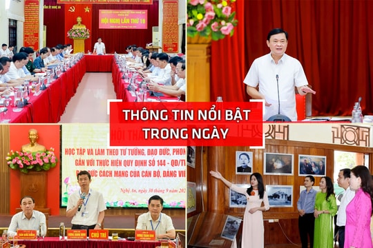 Nghệ An: Thông tin nổi bật ngày 30/9