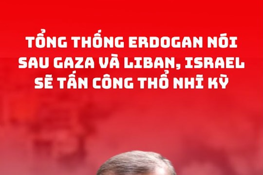 Tổng thống Erdogan nói sau Gaza và Liban, Israel sẽ tấn công Thổ Nhĩ Kỳ