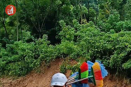 Giáo viên Kỳ Sơn băng rừng, lội suối đến trường sau lũ ống