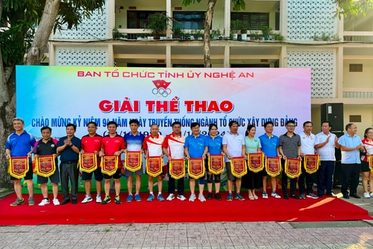 Ngành Tổ chức xây dựng Đảng Nghệ An khai mạc Giải thể thao chào mừng 94 năm ngày truyền thống