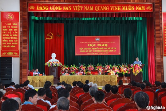 Cử tri huyện Quỳnh Lưu kiến nghị về cấp nước sạch, đền bù giải phóng mặt bằng