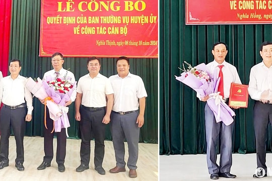 Công bố quyết định luân chuyển cán bộ lãnh đạo, quản lý tại huyện Nghĩa Đàn