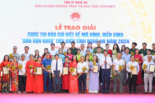 Danh sách 44 tác phẩm đạt Giải Báo chí viết về 'Dân vận khéo tỉnh Nghệ An năm 2024