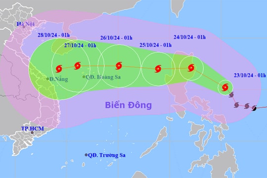 Bão Trami di chuyển nhanh vào Biển Đông, cường độ tiếp tục mạnh thêm