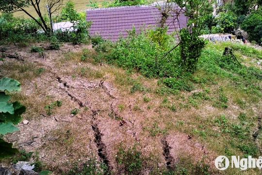 Xuất hiện vết nứt lớn trên núi, huyện Kỳ Sơn di dời khẩn cấp 5 hộ dân