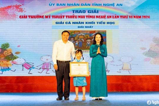 32 tác phẩm đạt giải tại Giải thưởng Mỹ thuật thiếu nhi tỉnh Nghệ An năm 2024
