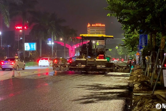 Tăng cường thi công ban đêm giảm ùn tắc trên tuyến Đại lộ Lê Nin