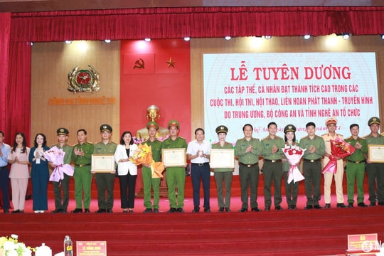 Công an Nghệ An tuyên dương tập thể, cá nhân đạt thành tích cao trong các cuộc thi, hội thi và công tác đấu tranh phòng, chống tội phạm