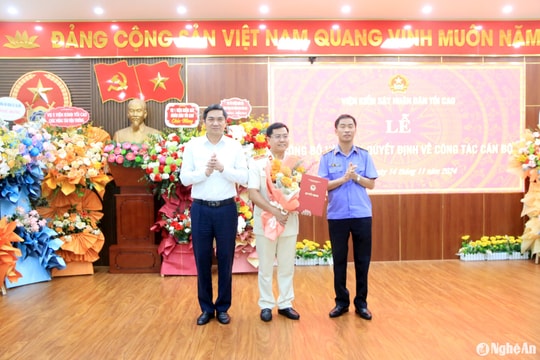 Đồng chí Bùi Việt Cường - Phó Viện trưởng Viện KSND tỉnh Hải Dương được điều động giữ chức Viện trưởng Viện KSND tỉnh Nghệ An