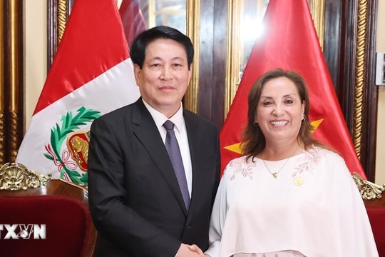 Lễ đón Chủ tịch nước Lương Cường thăm chính thức Cộng hòa Peru